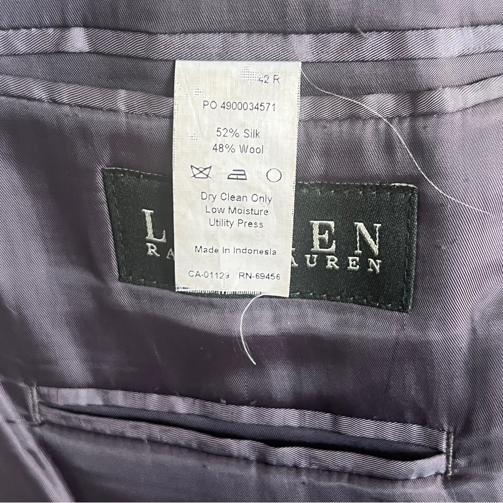 VTG Lauren Ralph Lauren Check Blazer/Jacket Gray SZ 42R Grandpa Preppy Retro - Picture 13 of 14